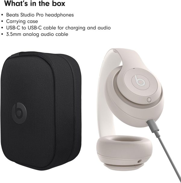 Beats Studio Pro - Wireless Bluetooth Noise Cancelling Headphones - Personalized Spatial Audio, USB-C Lossless Audio, Apple & Android Compatibility, Up to 40 Hours Battery Life - Sandstone - Image 5