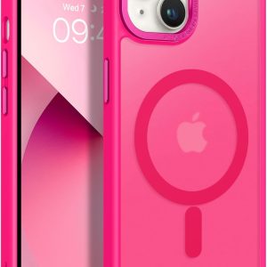 BENTOBEN Magnetic for iPhone 13 Case & iPhone 14 Case [Compatible with Magsafe] Translucent Matte Phone Case iPhone 13/14 Slim Fit Shockproof Women Men Protective Cover for iPhone 13/14 6.1", Hot Pink
