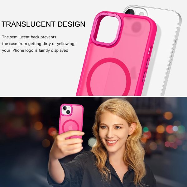 BENTOBEN Magnetic for iPhone 13 Case & iPhone 14 Case [Compatible with Magsafe] Translucent Matte Phone Case iPhone 13/14 Slim Fit Shockproof Women Men Protective Cover for iPhone 13/14 6.1", Hot Pink - Image 7