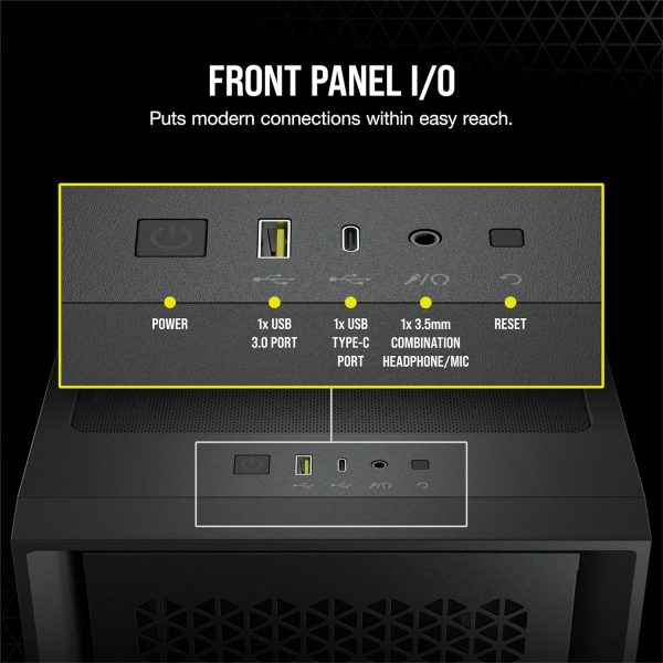 CORSAIR 4000D AIRFLOW Tempered Glass Mid-Tower ATX Case - High-Airflow - Cable Management System - Spacious Interior - Two Included 120 mm Fans - Black - Image 7