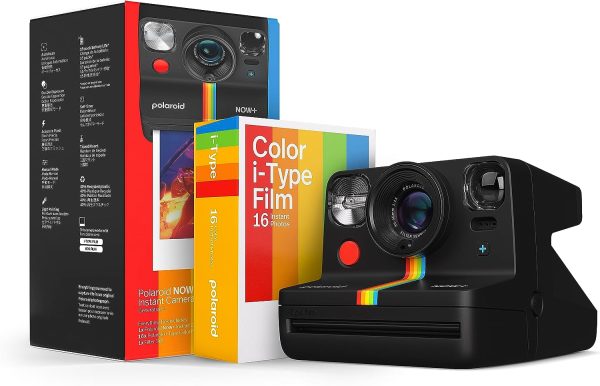 Now+ Generation 2 - Camera + Film Bundle (16 Photos Included) - Black - Bluetooth Connected App Controlled Instant Film Camera-6250