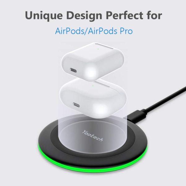 Yootech Wireless Charger,10W Max Fast Wireless Charging Pad Compatible with iPhone 16/16 Plus/16 Pro Max/15/14/13/SE 2022/12/11/X/8,Samsung Galaxy S22/S21/S20,for AirPods Pro 2(No AC Adapter) - Image 3