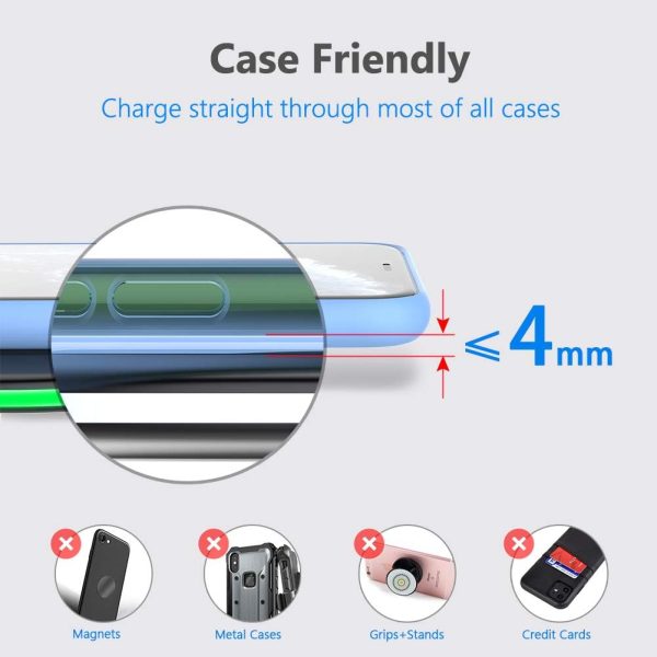 Yootech Wireless Charger,10W Max Fast Wireless Charging Pad Compatible with iPhone 16/16 Plus/16 Pro Max/15/14/13/SE 2022/12/11/X/8,Samsung Galaxy S22/S21/S20,for AirPods Pro 2(No AC Adapter) - Image 4
