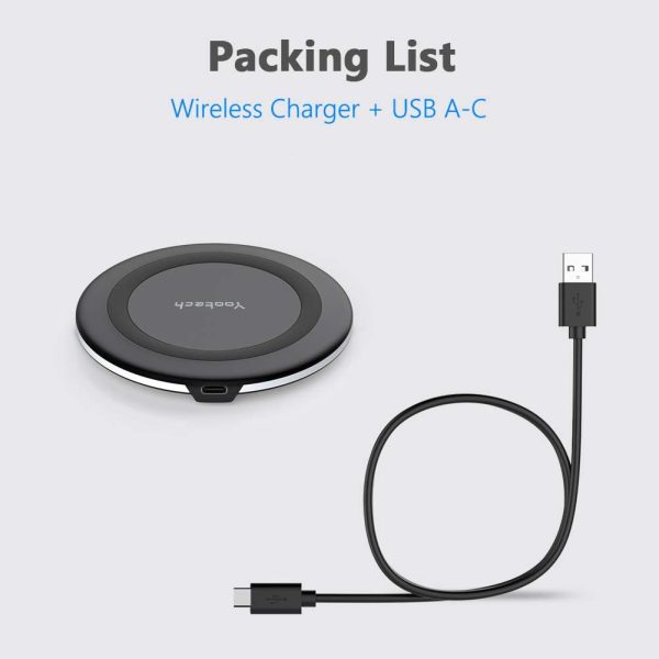 Yootech Wireless Charger,10W Max Fast Wireless Charging Pad Compatible with iPhone 16/16 Plus/16 Pro Max/15/14/13/SE 2022/12/11/X/8,Samsung Galaxy S22/S21/S20,for AirPods Pro 2(No AC Adapter) - Image 6